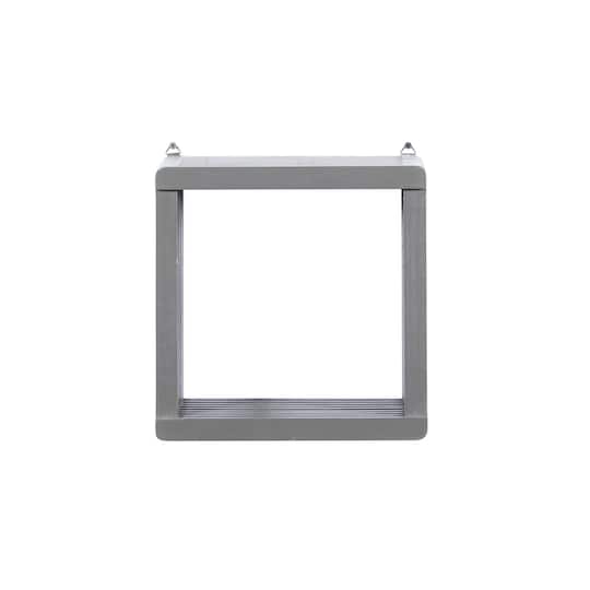 Gray Wood Contemporary Wall Shelf, 12" x 12" x 7"